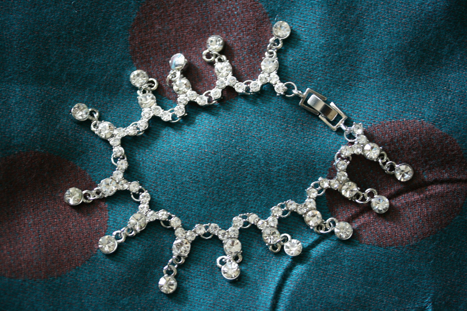 Rhinestone Bracelet Wedding Bracelet Cubic Zirconia CZ Bracelet Bridal Bracelet Crystal Silver Bridal Jewelry gift (Clearance No Return)