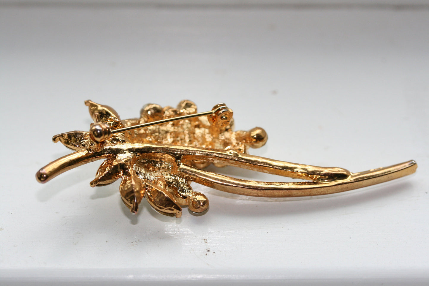 Vintage iridescent aurora borealis rhinestone brooch Flower Pin - Antique jewelry - wedding, bridal, unique gift