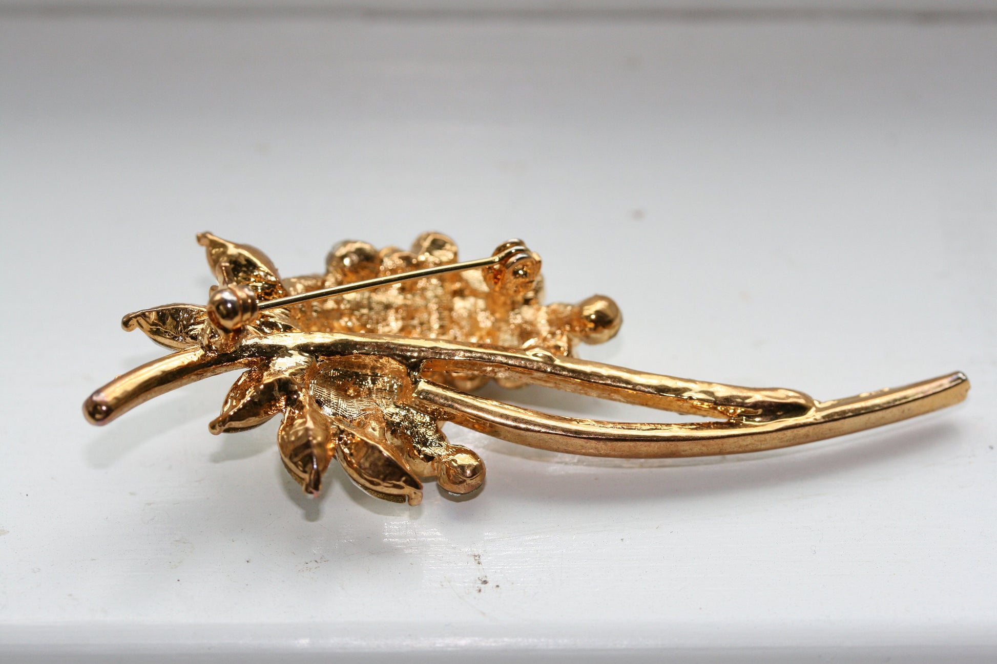 Vintage iridescent aurora borealis rhinestone brooch Flower Pin - Antique jewelry - wedding, bridal, unique gift