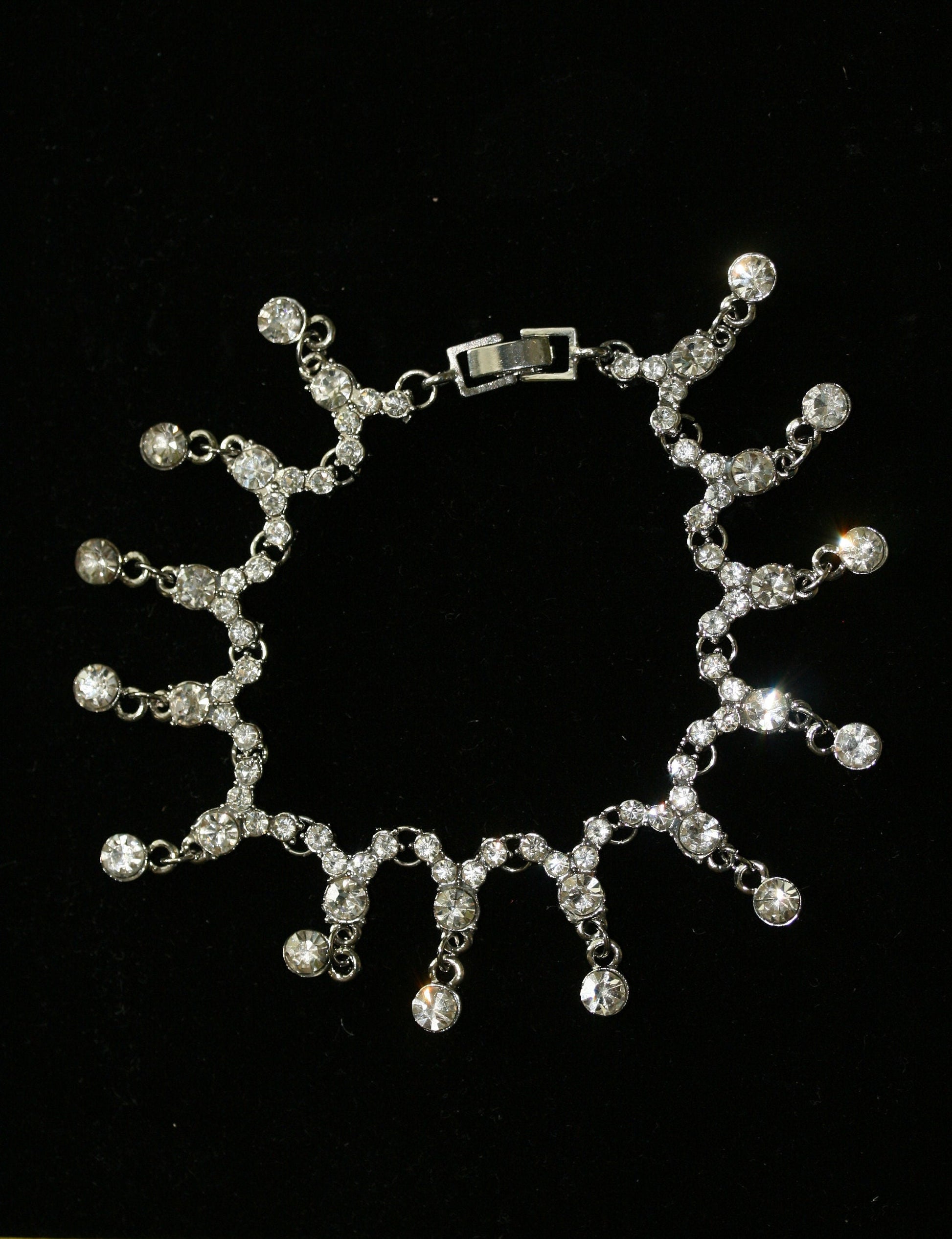 Rhinestone Bracelet Wedding Bracelet Cubic Zirconia CZ Bracelet Bridal Bracelet Crystal Silver Bridal Jewelry gift (Clearance No Return)
