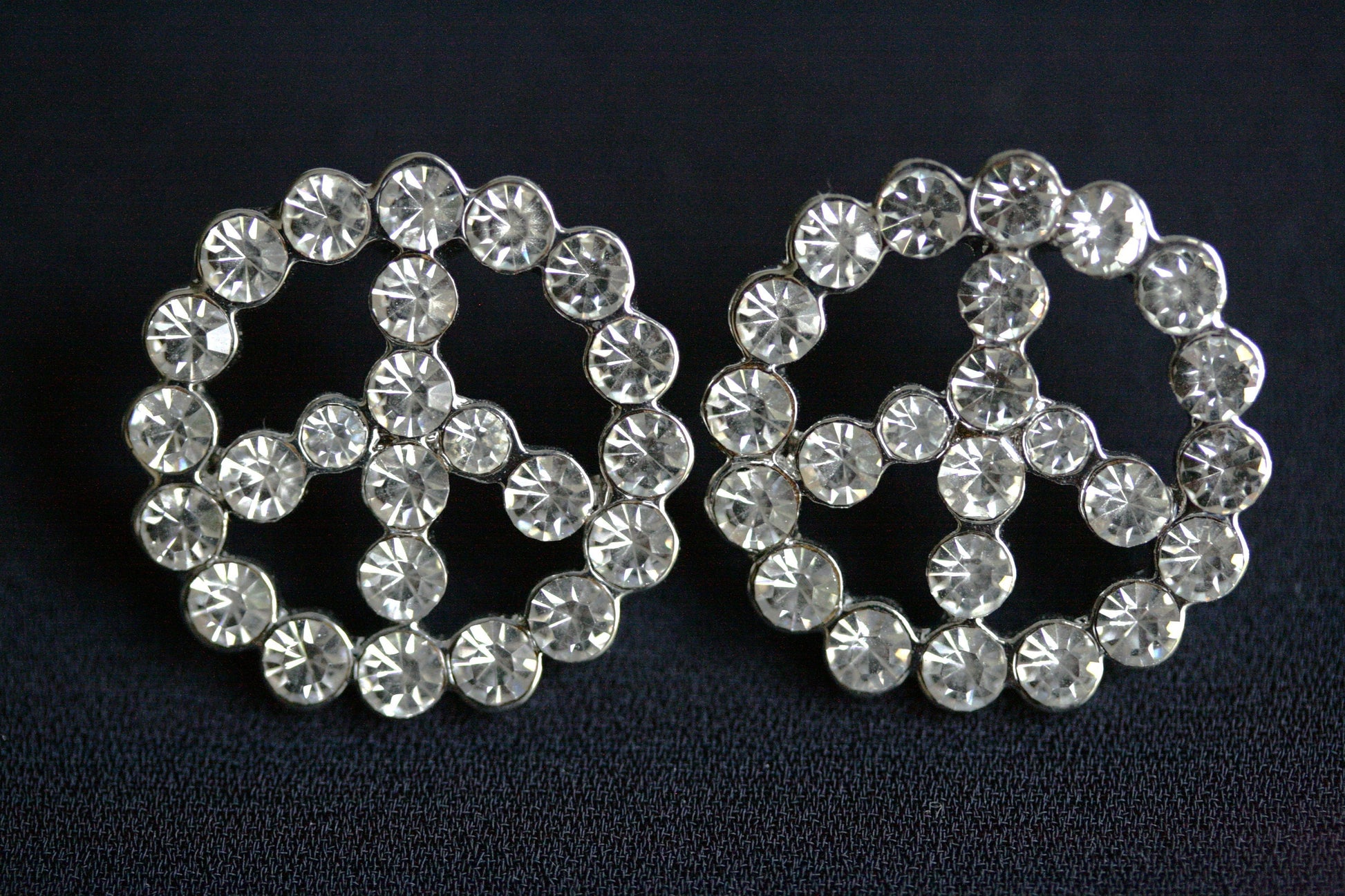 Peace Symbol Earrings, CZ Diamond Peace Sign Studs Earring, Rhinestone Women's Classic PEACE Earring