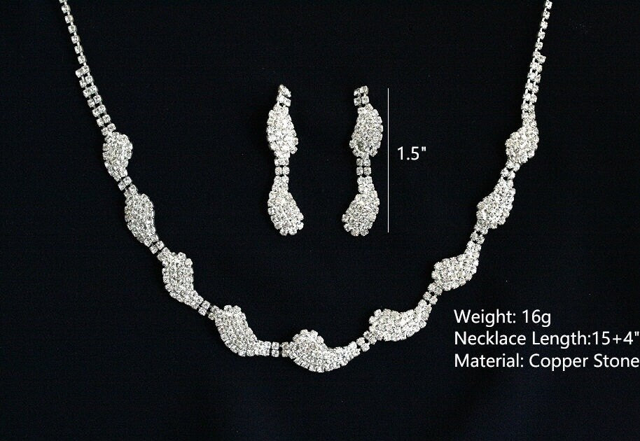 Wedding necklace set, Bridal necklace and earring set, CZ bridal necklace set, Jewelry Set For Women Perfect Gift For Her
