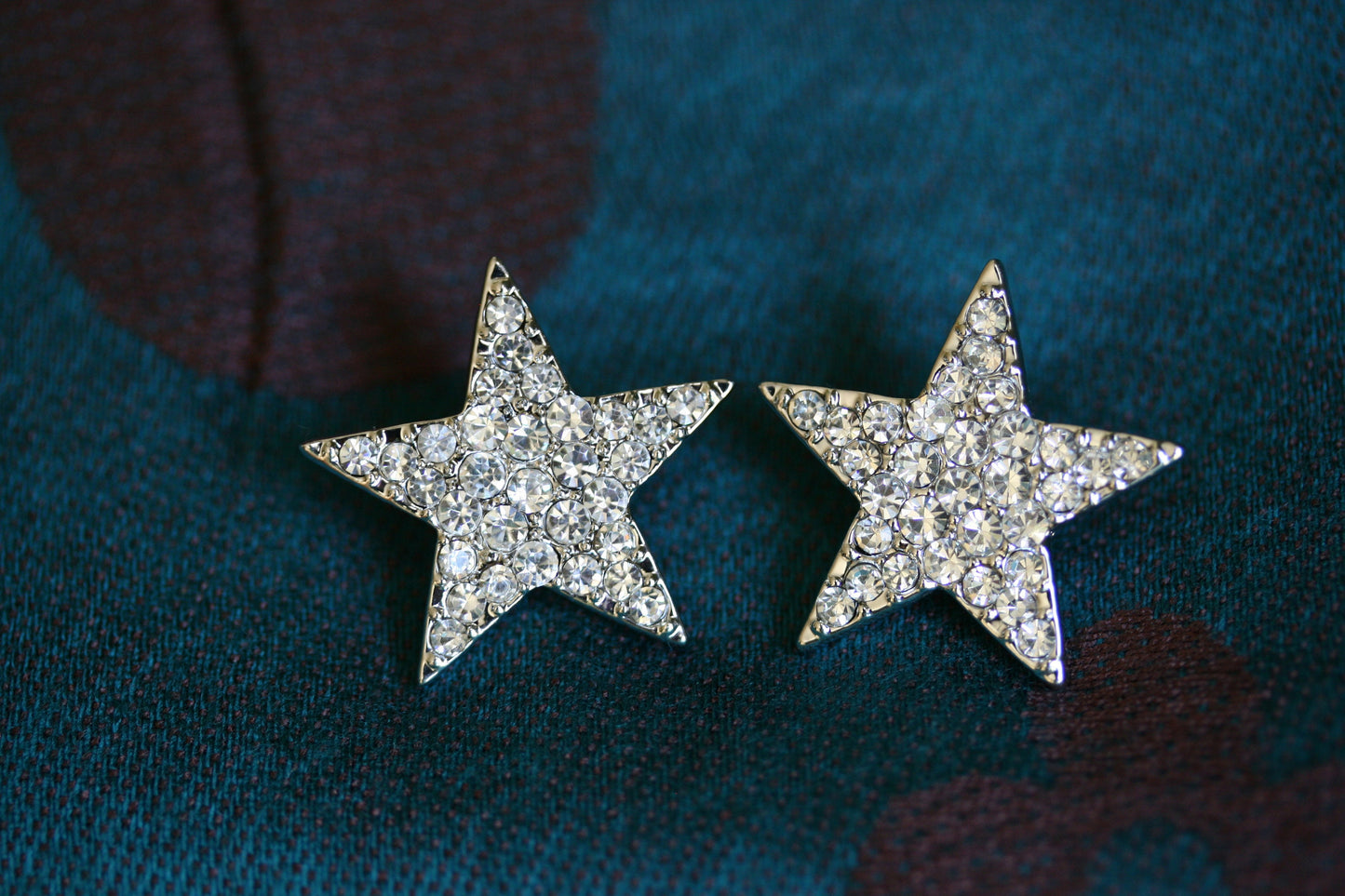 Rhinestone Star Cuff Bracelet Star Earrings Texas Star Cuff Bangle Bracelet and Star Earrings