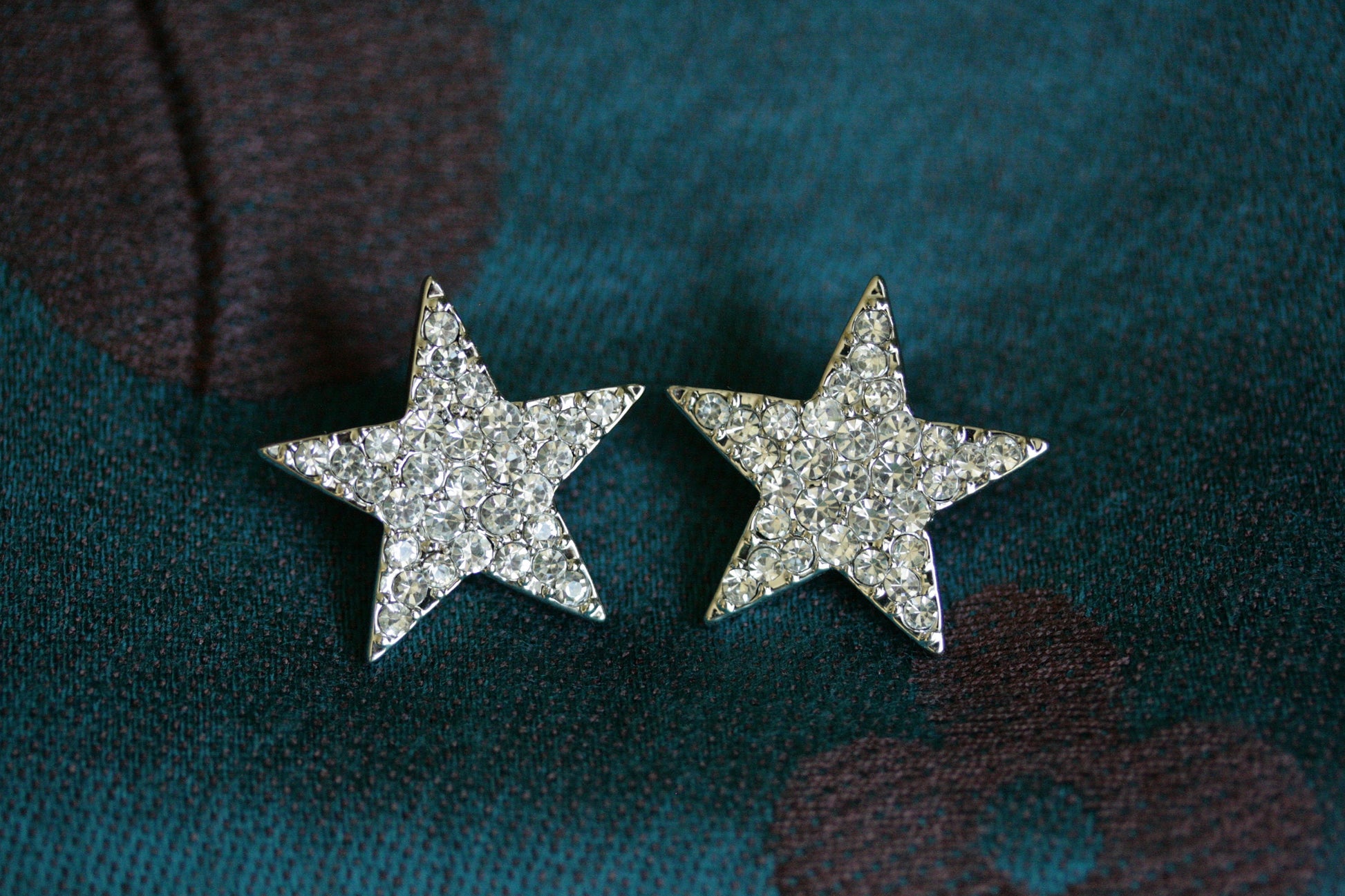 Rhinestone Star Cuff Bracelet Star Earrings Texas Star Cuff Bangle Bracelet and Star Earrings