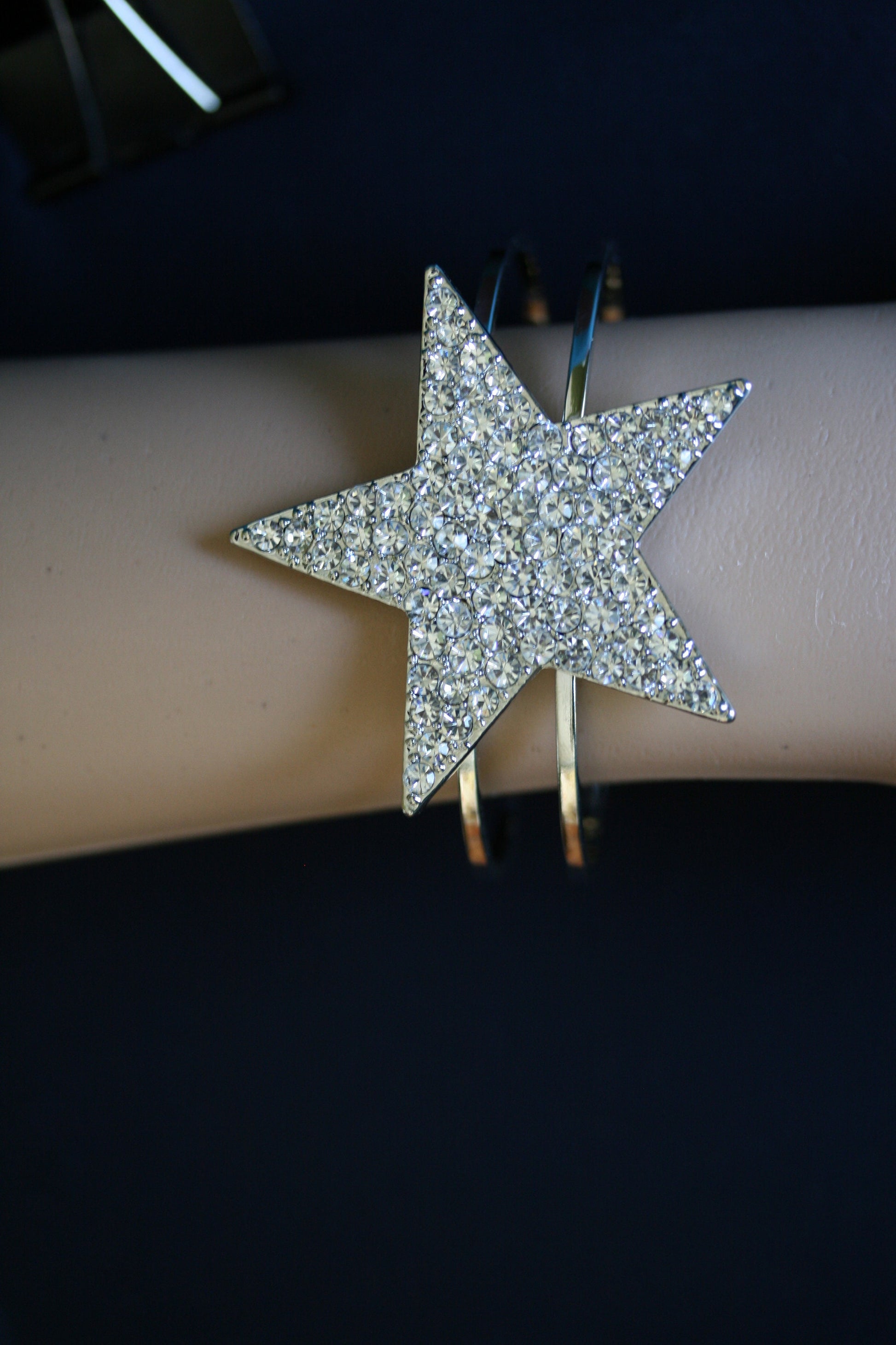 Rhinestone Star Cuff Bracelet Star Earrings Texas Star Cuff Bangle Bracelet and Star Earrings