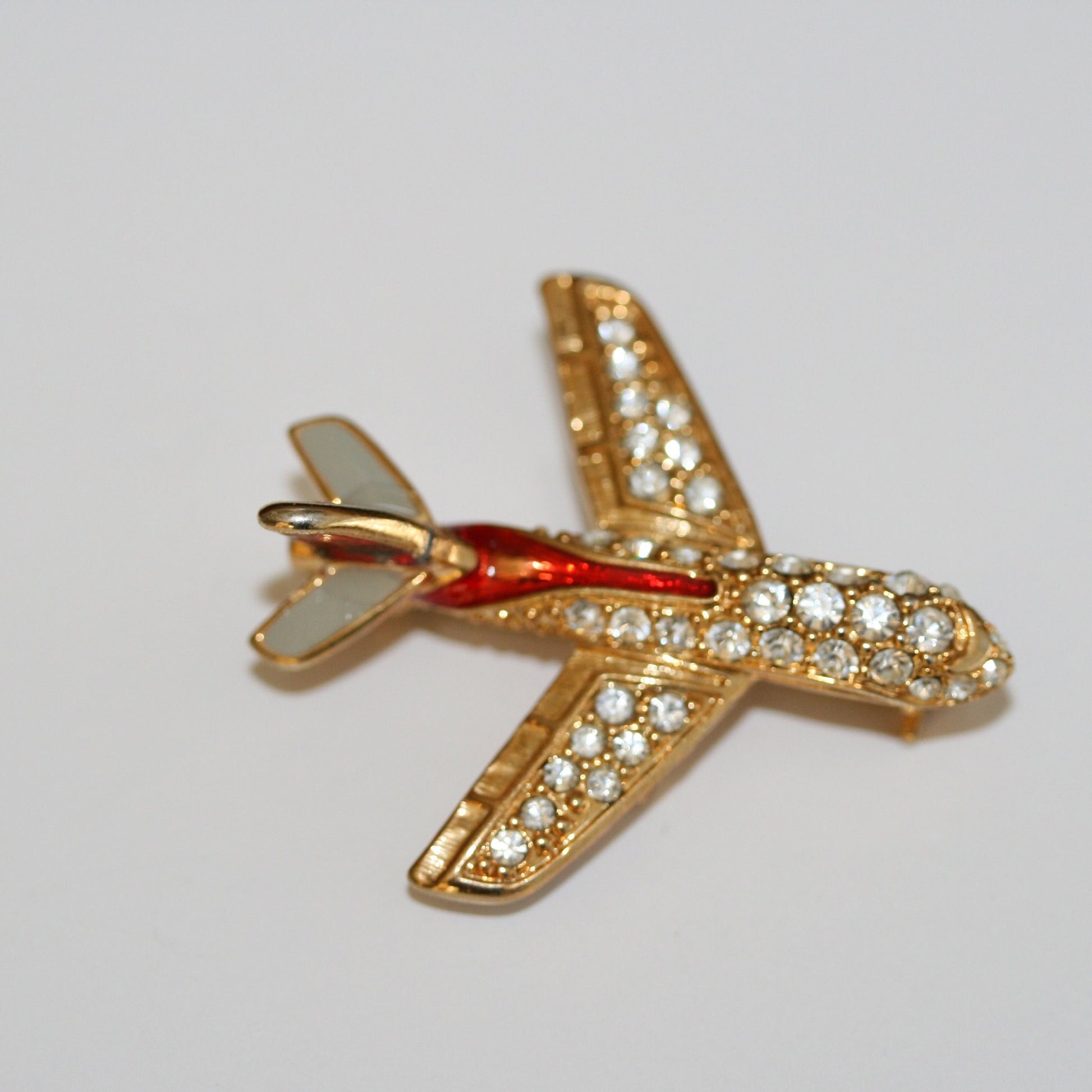 Airplane Rhinestone Brooches Pin Flight Attendant Uniform Fashion Jewelry Gift