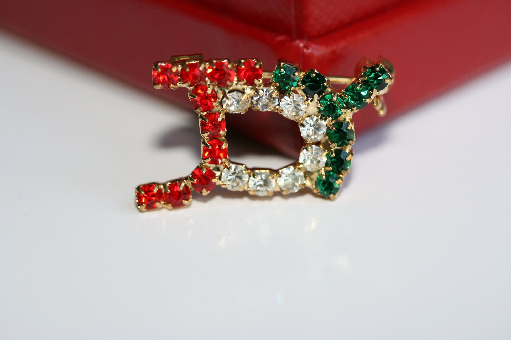 JOY Brooch Pin, Rhinestone Christmas Joy Pin Holiday Rhinestone JOY Pin