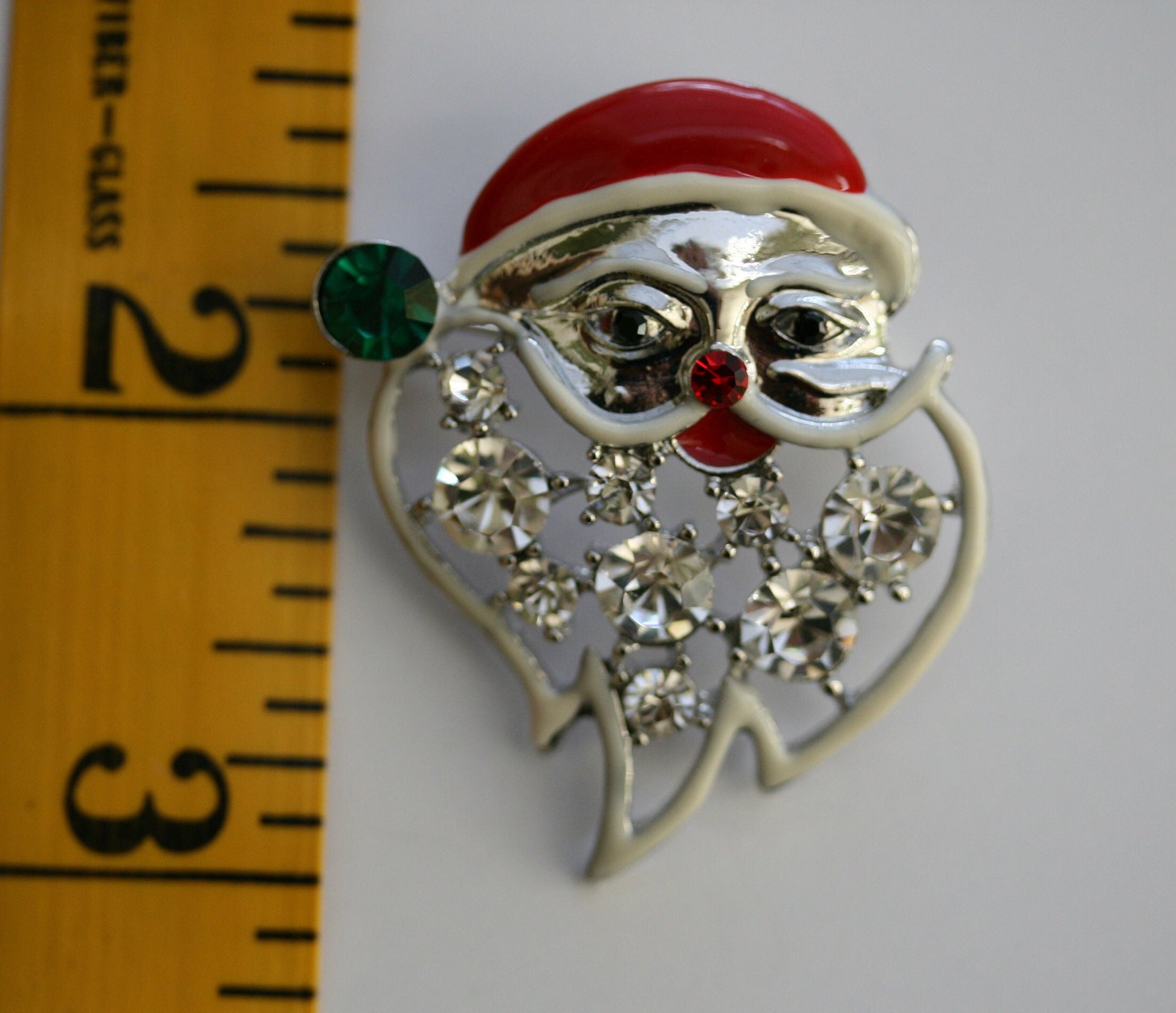 Santa Claus Pin Brooch Rhinestones Christmas Santa Claus Pendant, Xmas Santa Claus Jewelry
