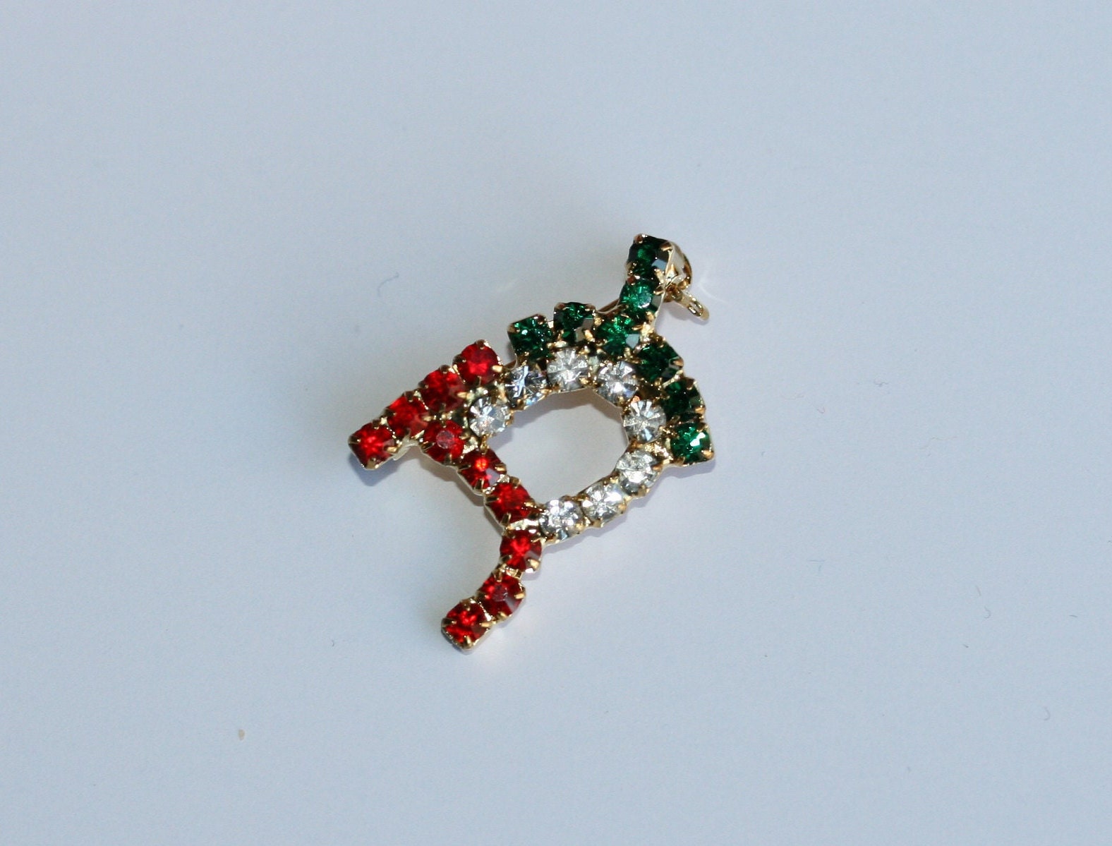JOY Brooch Pin, Rhinestone Christmas Joy Pin Holiday Rhinestone JOY Pin