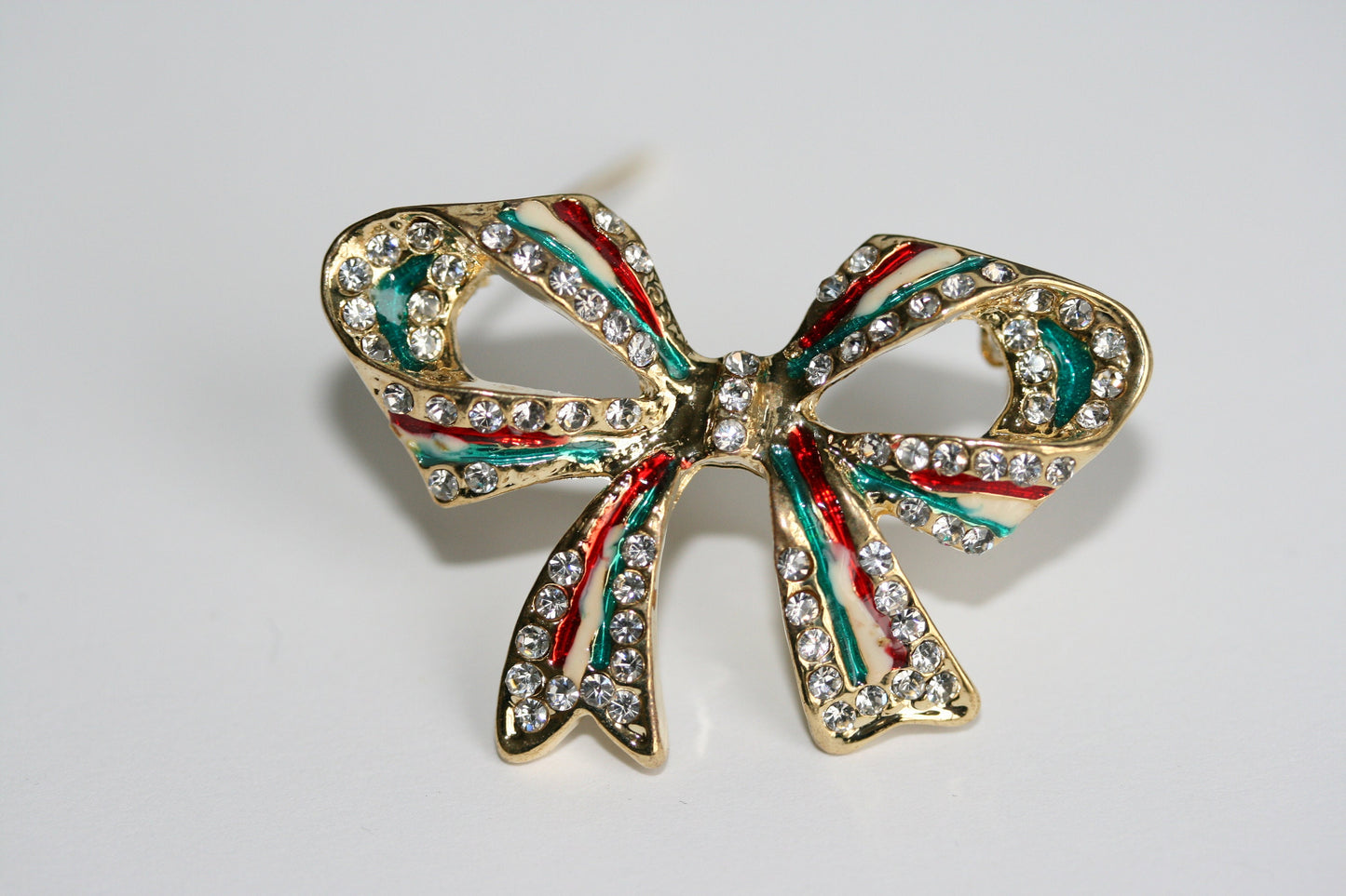 Rhinestone Large Bow Pin Bow Tie Brooch Crystal Christmas Bow Brooch Pin Ribbon Brooch