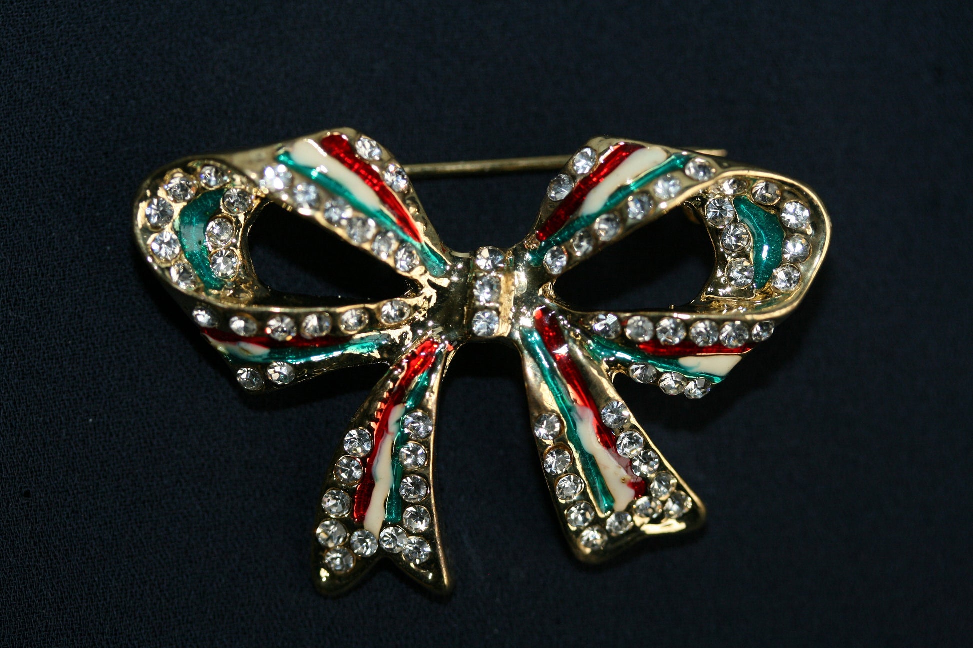 Rhinestone Large Bow Pin Bow Tie Brooch Crystal Christmas Bow Brooch Pin Ribbon Brooch