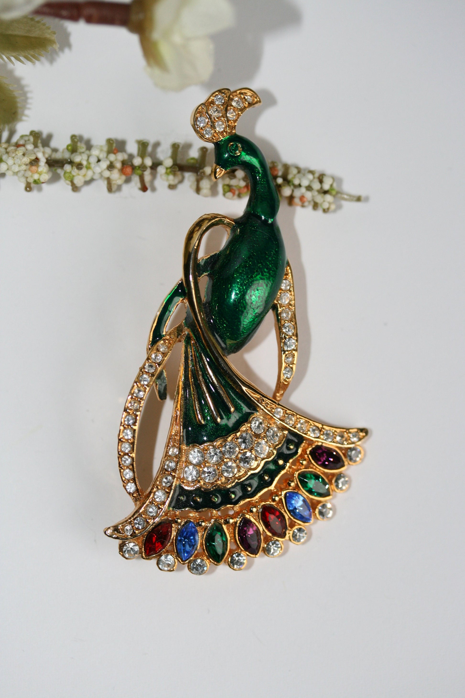 Fashion Accessories Peacock Brooch Vintage Peacocks pin Multi Color Crystal Peacock Brooch