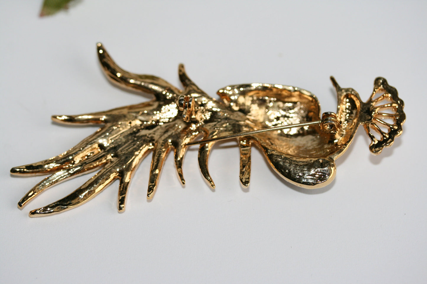 Vintage Peacock Bird Brooch Enameled Rhinestone Peacock Brooch Pin