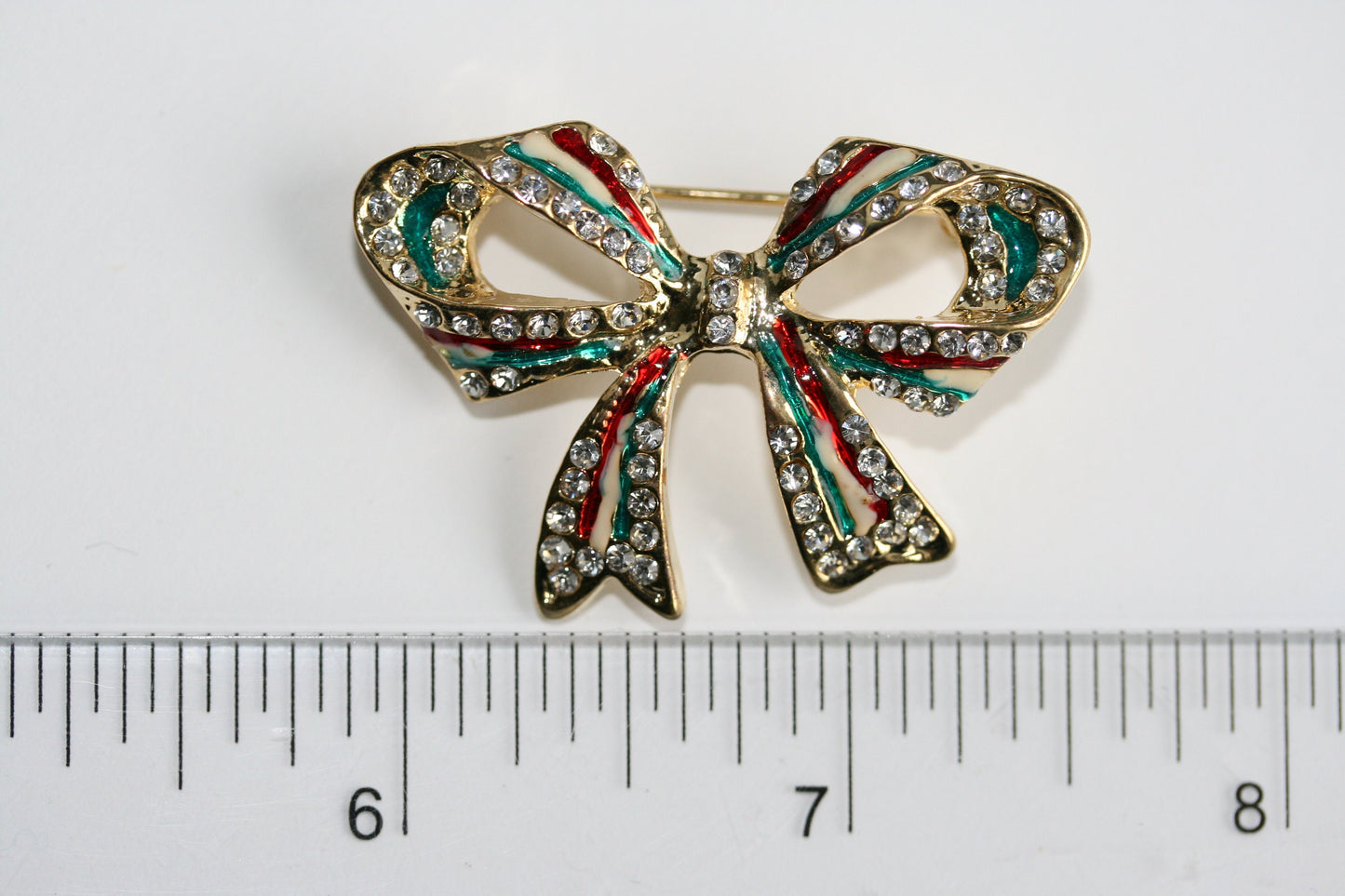 Rhinestone Large Bow Pin Bow Tie Brooch Crystal Christmas Bow Brooch Pin Ribbon Brooch
