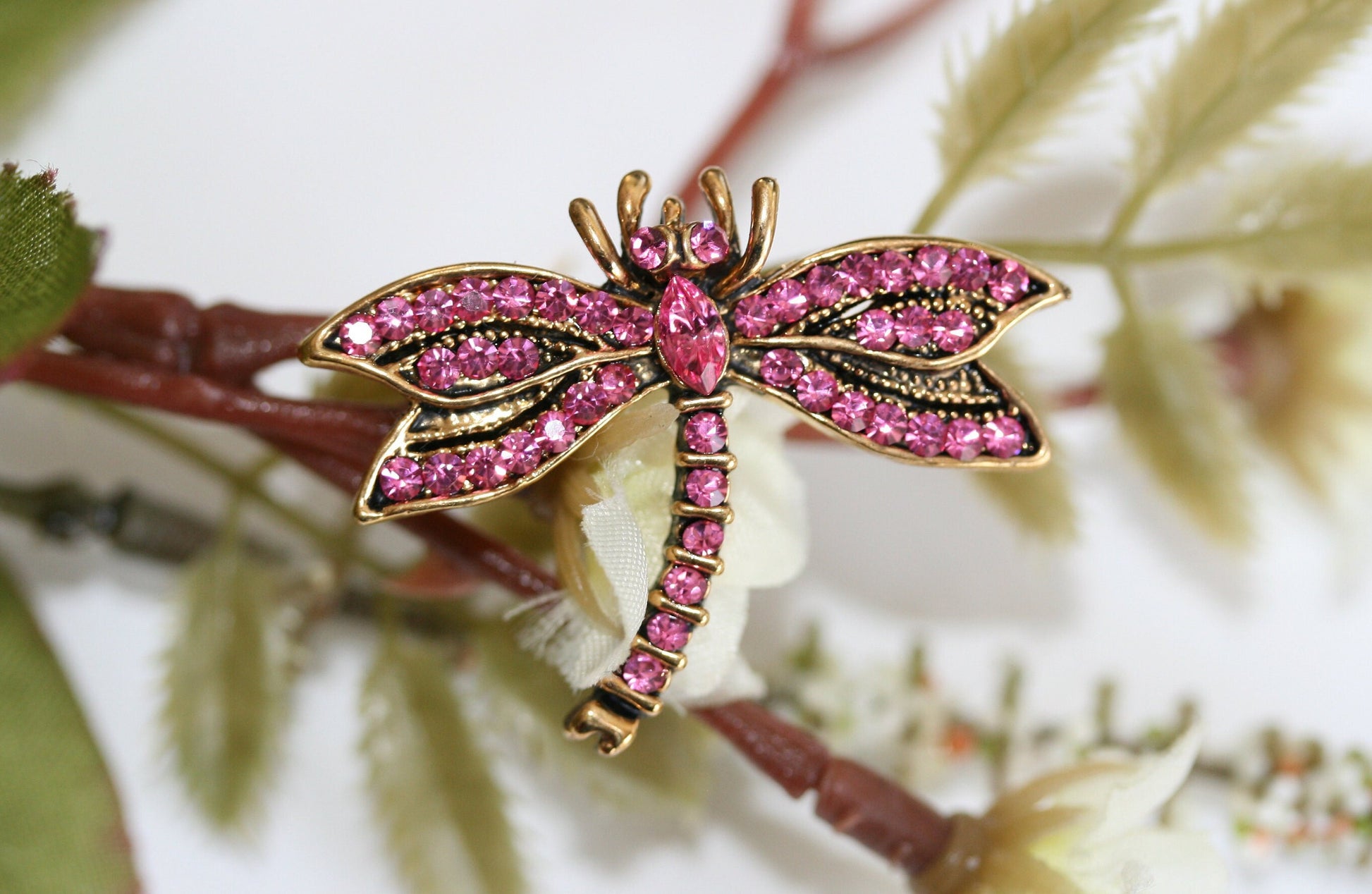 Elegant Dragonfly Brooch Pin Rhinestone Animal Party Jewelry Crystal Dragonfly Pin