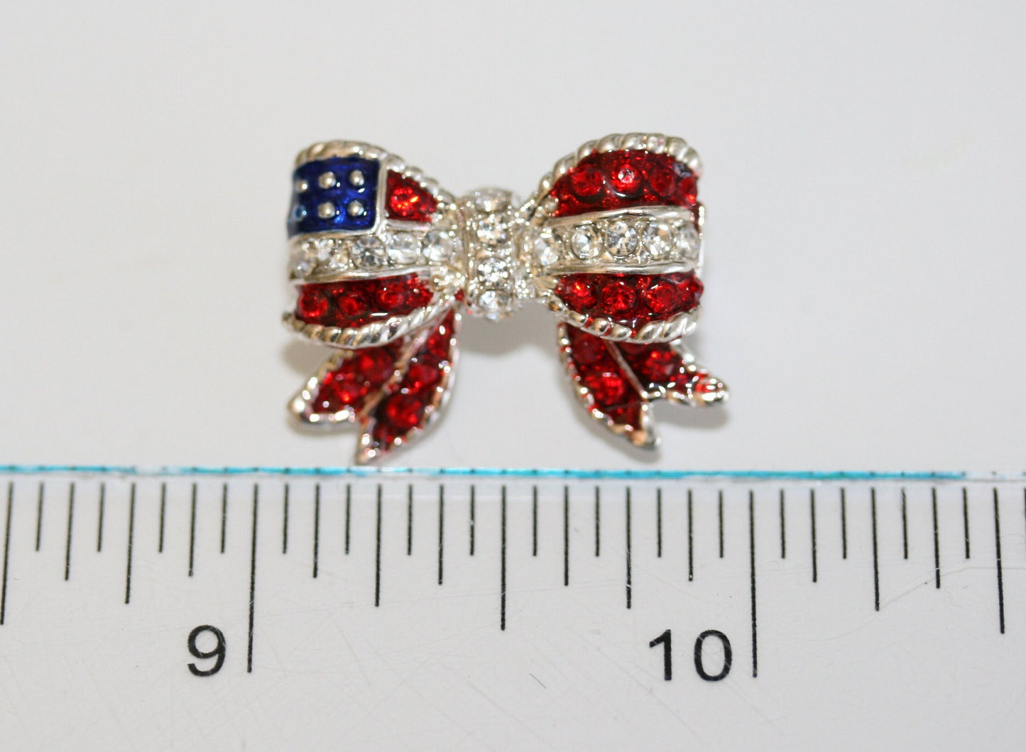 Patriotic Bow Stars And Stripes Brooch Pin Patriotic Flag Stars & Stripes Bow Vintage Figural Pin Brooch