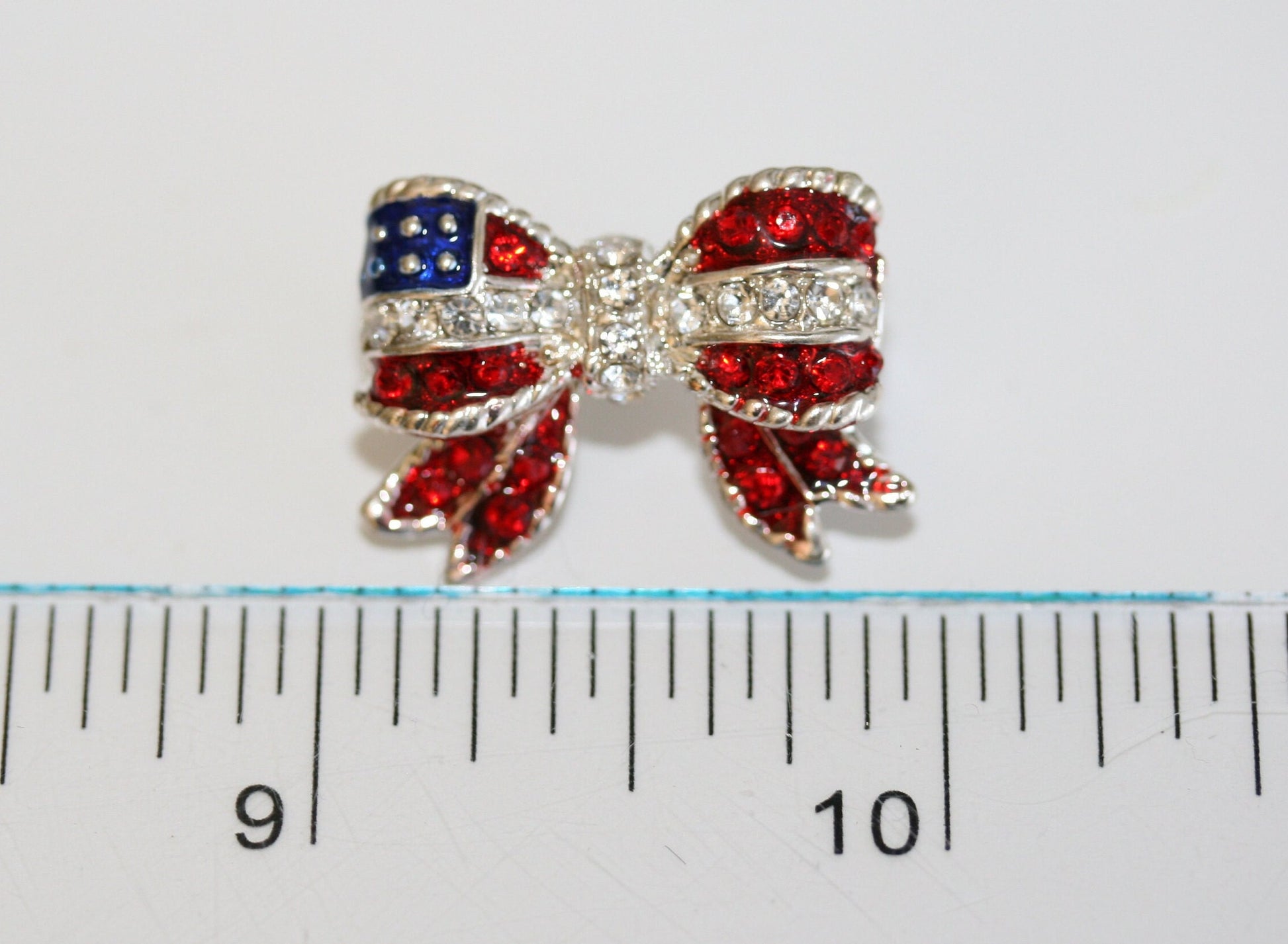 Patriotic Bow Stars And Stripes Brooch Pin Patriotic Flag Stars & Stripes Bow Vintage Figural Pin Brooch