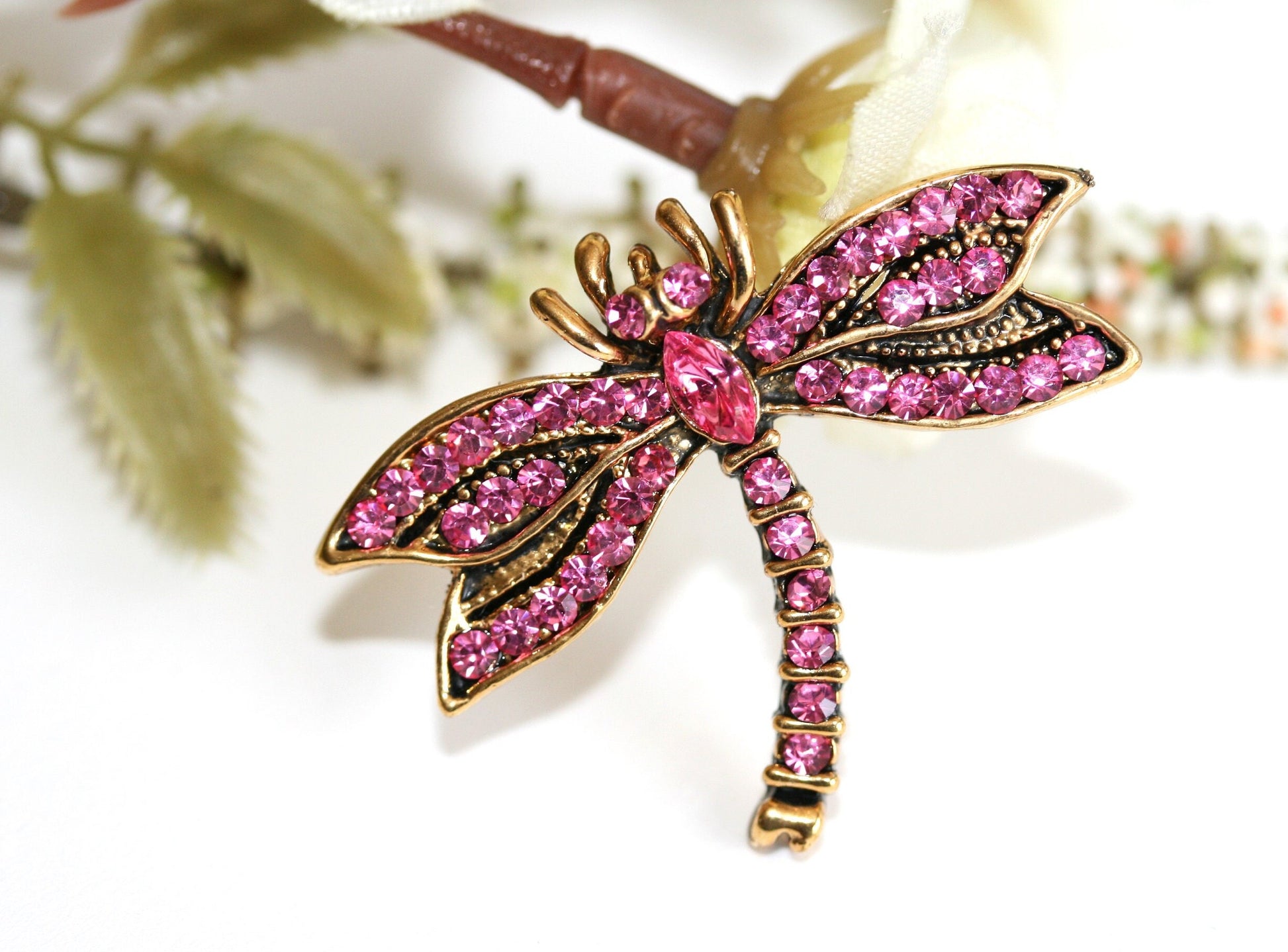 Elegant Dragonfly Brooch Pin Rhinestone Animal Party Jewelry Crystal Dragonfly Pin
