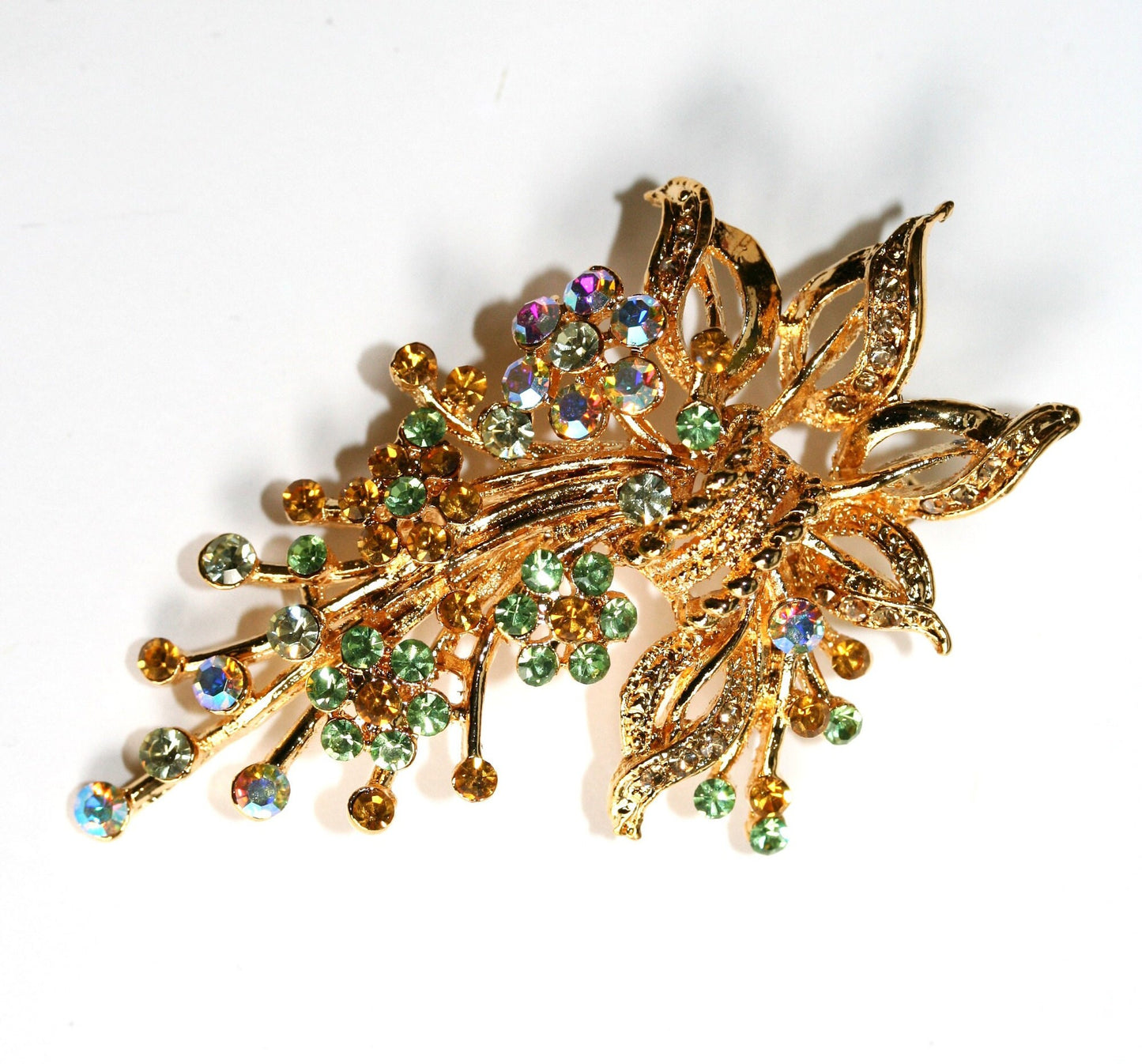 Floral Rhinestone Brooch Pin Flower Shaped Brooch Decorated With Shiny Rhinestone Clothing Lapel Pin For Women