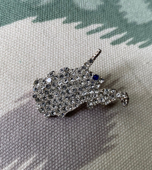 Rhinestone West Virginia State Pin Brooch, WV State West Virginia State Jewelry, State Shaped Pin