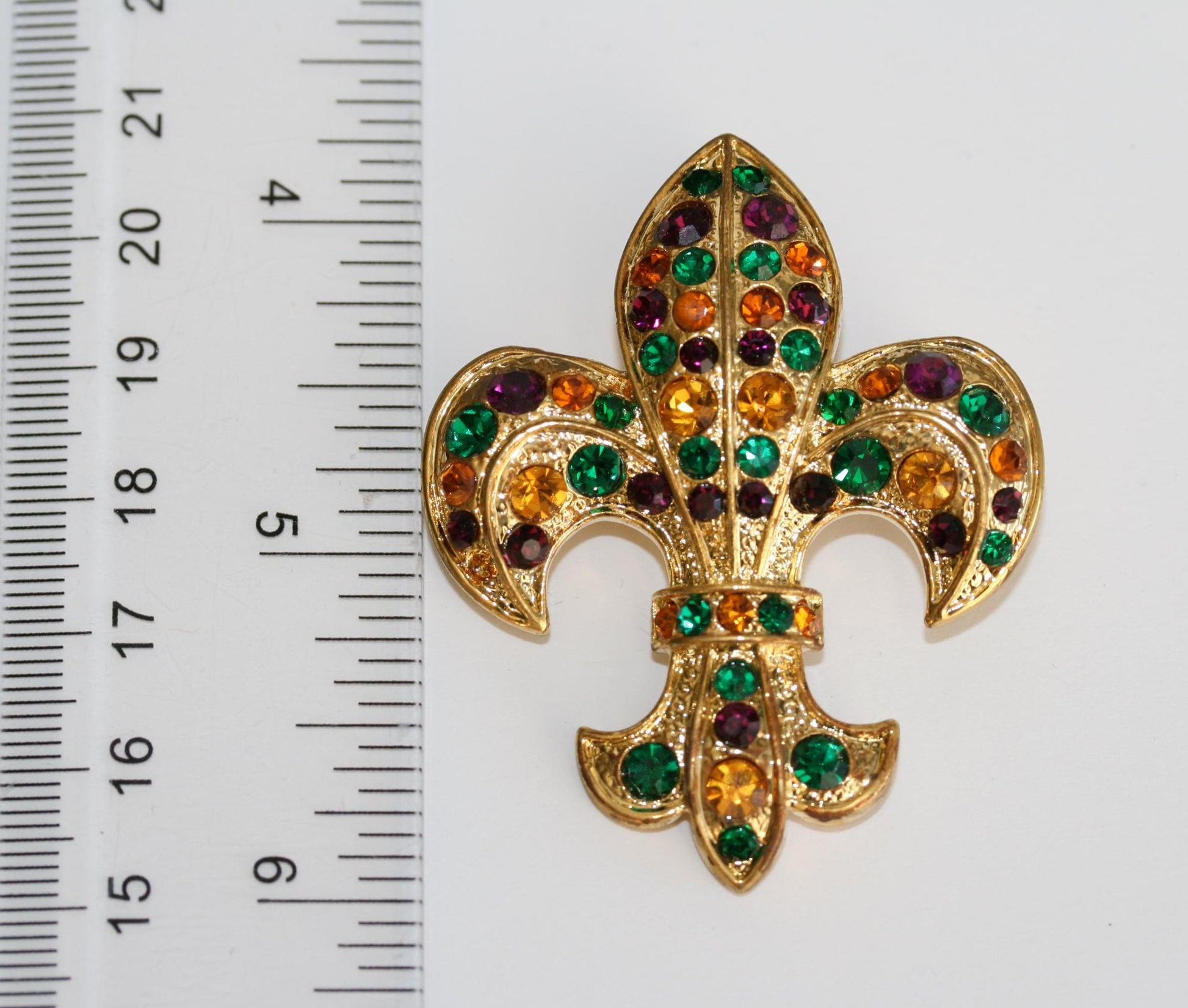 Mardi Gras French Fleur De Lis Flower Floral Pin Brooch, Fleur De Lis Brooch Jewelry Gift for Her