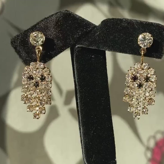 Halloween Earrings Halloween Jewelry Gifts Rhinestone Ghost Dangle Earrings for Party Jewelry Accessories
