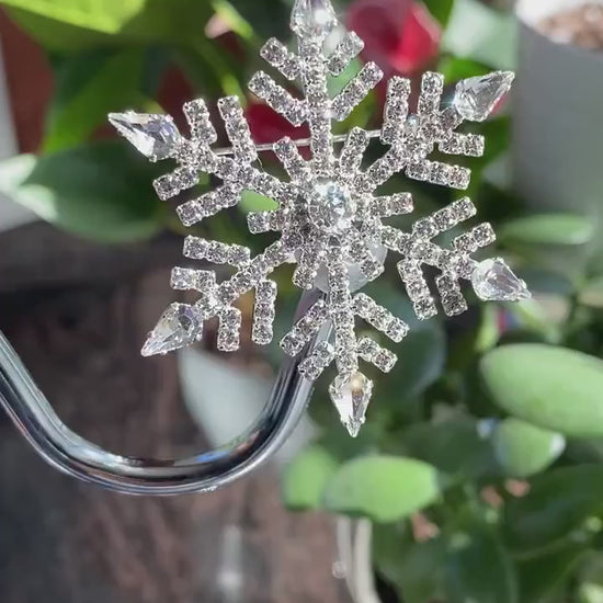 Crystal Winter Snowflake Flower Clear Rhinestone Elegant Christmas  Brooch Pin and Pendant, Christmas Holiday Gift Jewelry
