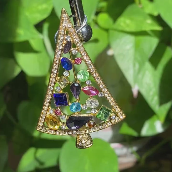 Christmas tree pin brooch, Holiday Christmas Jewelry