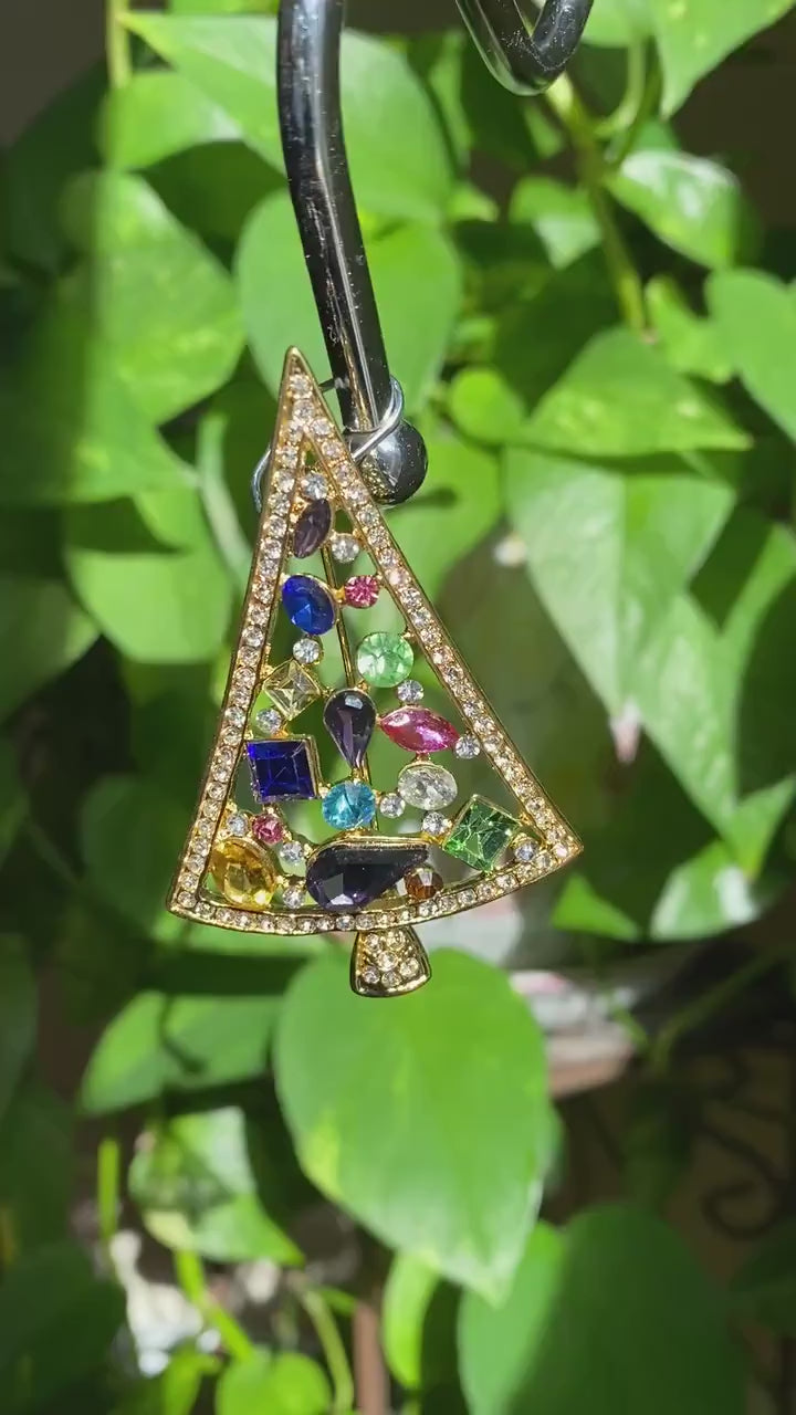 Christmas tree pin brooch, Holiday Christmas Jewelry