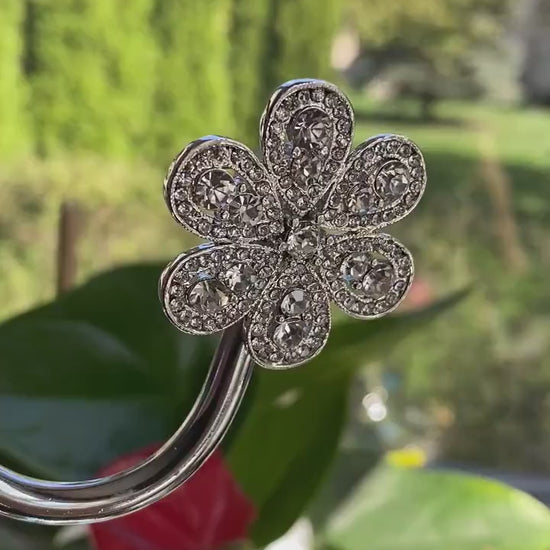 Silver-tone Rhinestone Snowflake Brooch, Pin & Pendant, Christmas Winter Snowflake Jewelry Gift, Wedding Jewelry