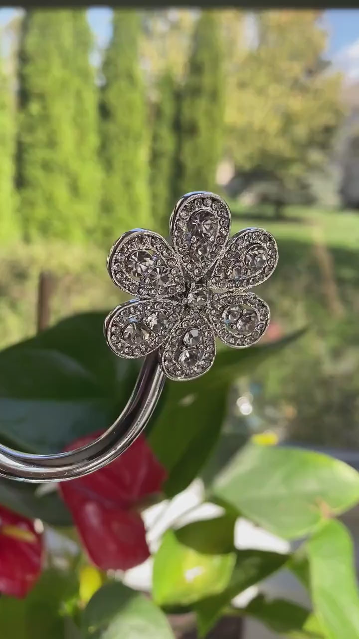 Silver-tone Rhinestone Snowflake Brooch, Pin & Pendant, Christmas Winter Snowflake Jewelry Gift, Wedding Jewelry