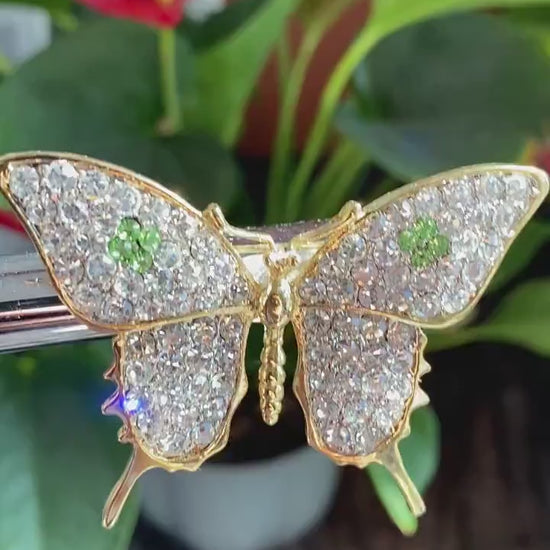 Fashion  Butterfly Brooch Butterfly Rhinestone Brooch Butterfly Bling Brooch Rhinestone Studded Brooch Gold Butterfly Brooch Butterfly Pin