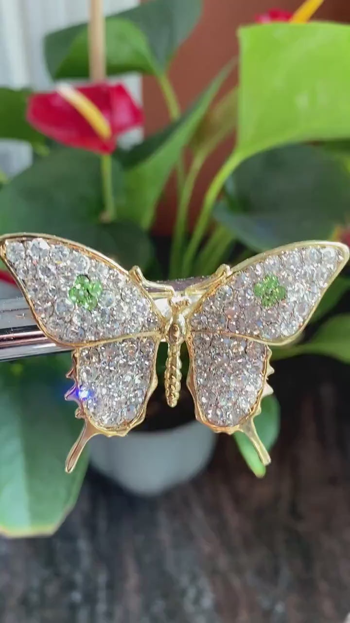 Fashion  Butterfly Brooch Butterfly Rhinestone Brooch Butterfly Bling Brooch Rhinestone Studded Brooch Gold Butterfly Brooch Butterfly Pin