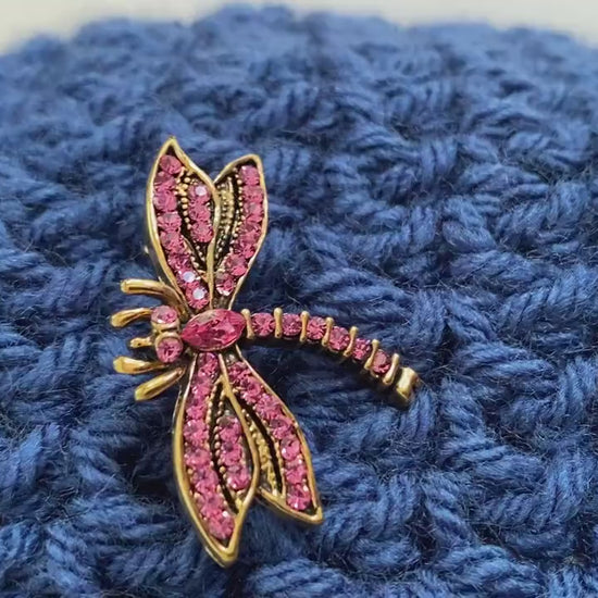 Elegant Dragonfly Brooch Pin Rhinestone Animal Party Jewelry Crystal Dragonfly Pin