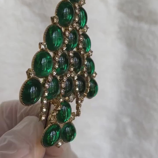 Vintage, Christmas Tree Brooch Pin, Traditionally Christmas Jewelry,
